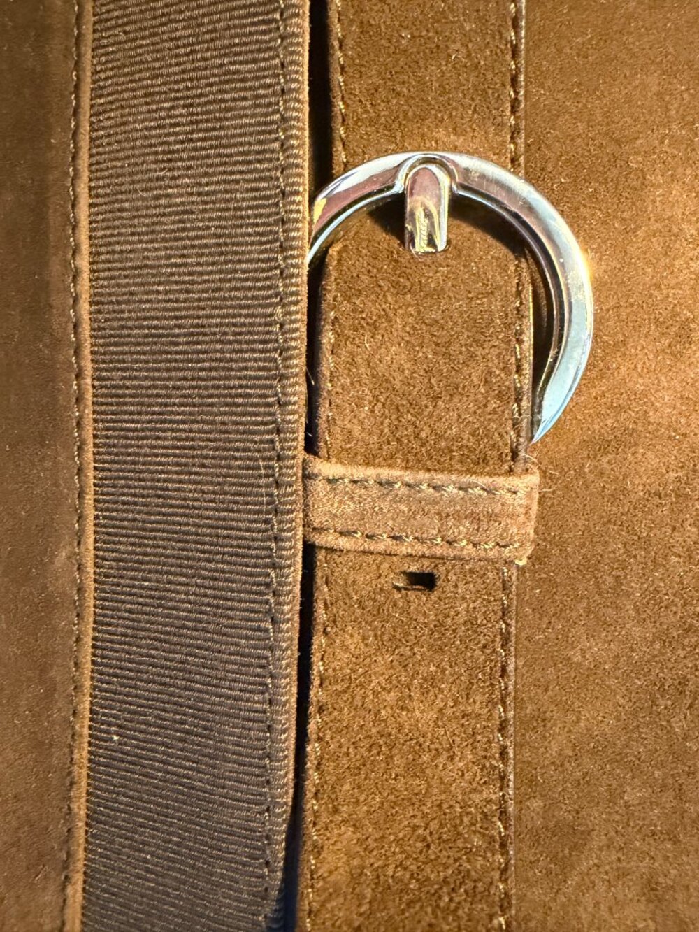 Salvatore Ferragamo Brown Suede Shoulder Bag - Picture 7 of 8